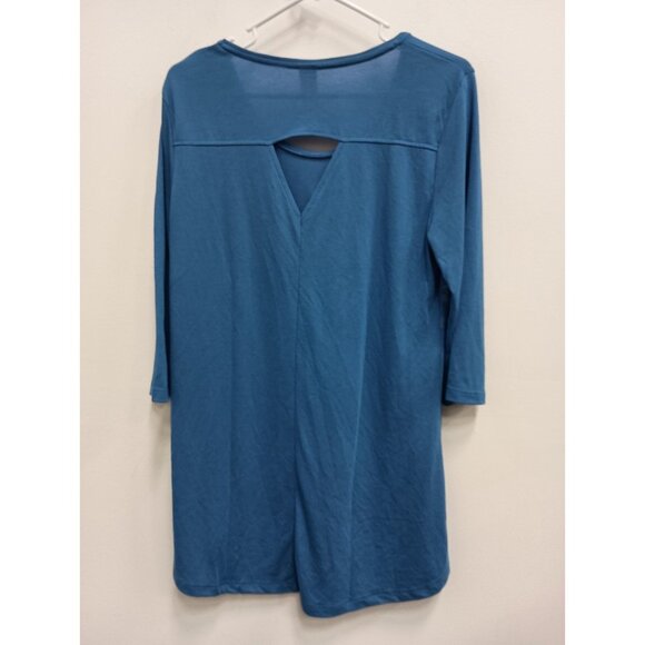 A Walk In The Park Womens Wearable Art Tunic Top Large Blue Ship Print Nautical - Picture 6 of 6